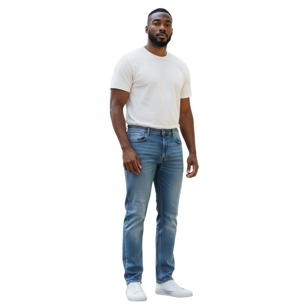 Mutual Weave Mens The Athletic Tapered Leg Jeans Medium Wash Blue 46W x 34L